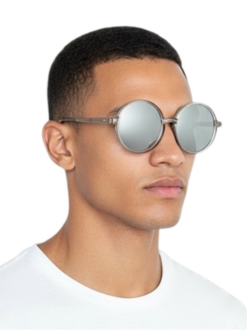 Linda Farrow LFL650 Oversized Round Sunglasses White Gold
Titanium Full Set